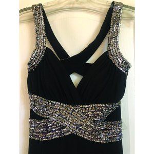 Niki Livas - Black Gown w/ Slight Train - Size 10